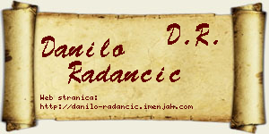 Danilo Radančić vizit kartica